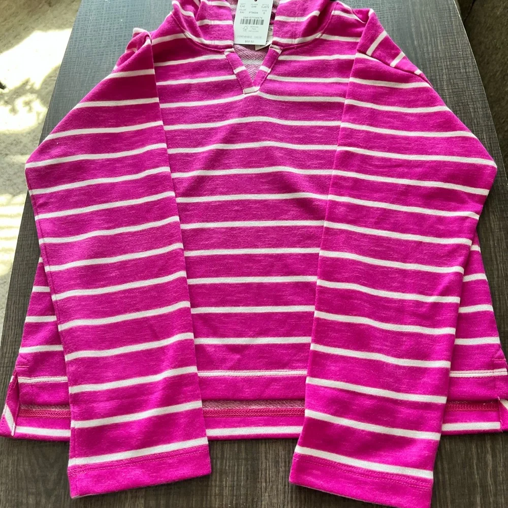 Crewcuts Pink and White Striped Hoodie, NWT, Size 6-7/Small - Picture 5 of 12